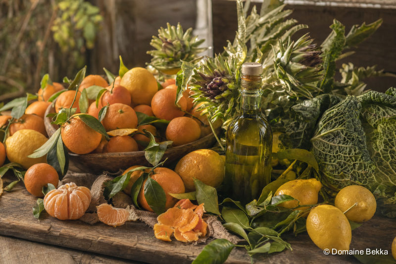 Agrumes d’hiver de décembre : oranges, clémentines et citrons, cardons et huile nouvelle