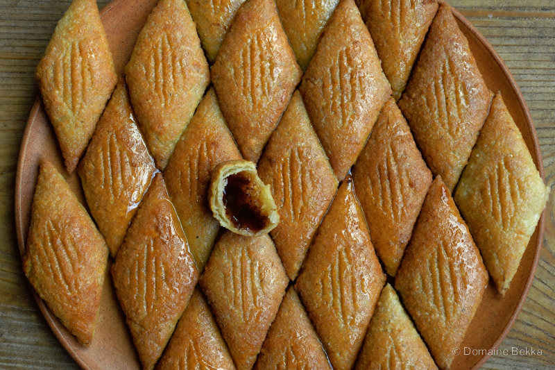 Makroud : losanges de semoule au miel, cœur de figues
